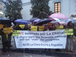 La Asociación de Vecinos de La Chana en la Plaza del Carmen./Laura Rejón.