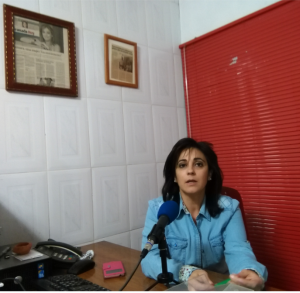  Palmira Crespo, una de las responsables de CEPAMN, durante la entrevista con Chana Press./Josefa Romero 