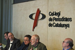 Imagen del encuentro ayer en Barcelona. Enric Bastardés representando a la FeSP (segundo por la derecha)
