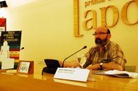 Manu Mediavilla, durante su intervención en las actividades paralelas del Congreso Mundial de la FIP celebrado en Cádiz hace dos meses