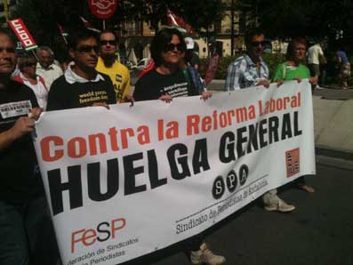 El SPA presente en la concentración de la huelga general en Granada