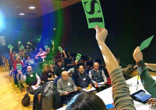 Votación de una de las resoluciones. Foto de Antonio Peiró